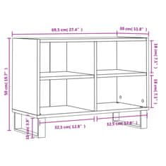 Vidaxl TV omarica dimljen hrast 69,5x30x50 cm inženirski les