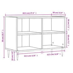 Vidaxl TV omarica bela 69,5x30x50 cm inženirski les