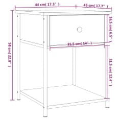 Vidaxl Nočna mizica 2 kosa siva sonoma 44x45x58 cm inženirski les