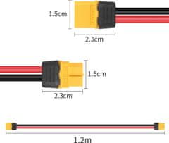 YUNIQUE GREEN-CLEAN XT60 podaljšek kabel 1.2MT 16AWG XT60 Moški do ženski priključek za daljinski upravljalnik baterije RC Lipo FPV Drone