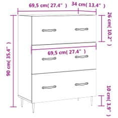 Vidaxl Komoda sonoma hrast 69,5x34x90 cm inženirski les