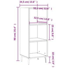 Vidaxl Komoda betonsko siva 34,5x32,5x90 cm inženirski les