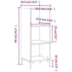 Vidaxl Komoda sonoma hrast 34,5x32,5x90 cm inženirski les