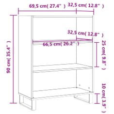 Vidaxl Omarica s policami rjavi hrast 69,5x32,5x90 cm inženirski les