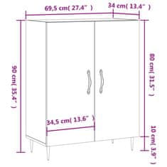 Vidaxl Komoda betonsko siva 69,5x34x90 cm inženirski les