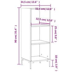 Vidaxl Komoda bela 34,5x32,5x90 cm inženirski les