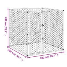 Vidaxl Zunanja pasja ograda srebrna 2x2x2 m pocinkano jeklo