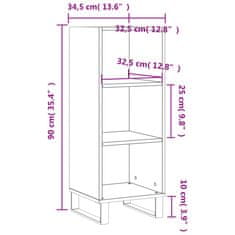 Vidaxl Komoda betonsko siva 34,5x32,5x90 cm inženirski les