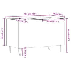 Vidaxl Omarica za gramofonske plošče črna 74,5x38x48 cm inženirski les