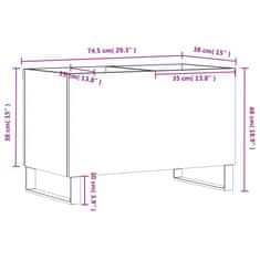 Vidaxl Omarica za gramofonske plošče siva sonoma 74,5x38x48cm inž. les