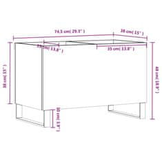 Vidaxl Omarica za gramofonske plošče betonsko siva 74,5x38x48 cm les