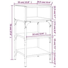 Vidaxl Nočna mizica 2 kosa dimljeni hrast 35x34,5x70 cm inženirski les