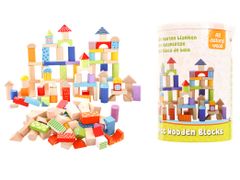 Barvne lesene kocke 100 kosov Ecotoys