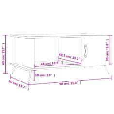 Vidaxl Klubska mizica sonoma hrast 90x50x40 cm konstruiran les