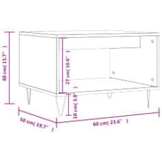 Vidaxl Klubska mizica siva sonoma 60x50x40 cm inženirski les