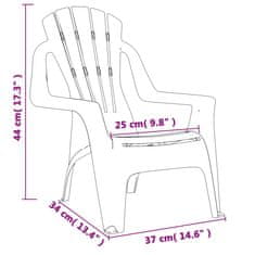 Vidaxl Vrtni stoli 2 kosa za otroke modra 37x34x44 cm PP videz lesa