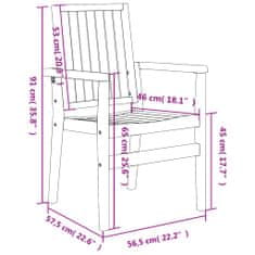 Vidaxl Vrtni stoli 2 kosa 56,5x57,5x91 cm trdna tikovina