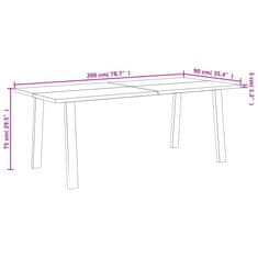 Vidaxl Jedilna miza 200x90x75 cm trden akacijev les