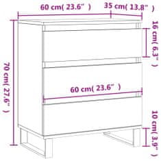 Vidaxl Komoda rjav hrast 60x35x70 cm inženirski les