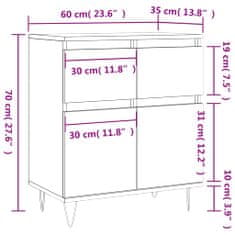 Vidaxl Komoda betonsko siva 60x35x70 cm inženirski les