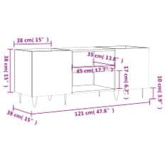 Vidaxl Omarica za gramofonske plošče črna 121x38x48 cm inženirski les