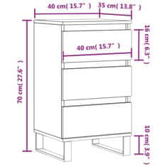 Vidaxl Komoda siva sonoma 40x35x70 cm inženirski les