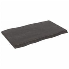 Vidaxl Mizna plošča temno siva 80x50x4 cm obdelana trdna hrastovina
