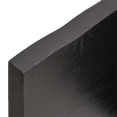 Vidaxl Stenska polica temno siva 200x60x4 cm obdelana trdna hrastovina