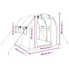 Vidaxl Rastlinjak z jeklenim ogrodjem zelen 4 m² 2x2x2 m