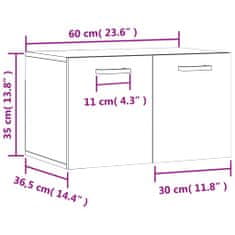 Vidaxl Stenska omarica rjavi hrast 60x36,5x35 cm inženirski les