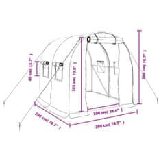 Vidaxl Rastlinjak z jeklenim okvirjem bel 4 m² 2x2x2 m