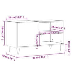 Vidaxl Omarica za gramofonske plošče beton. siva 85x38x48 cm inž. les