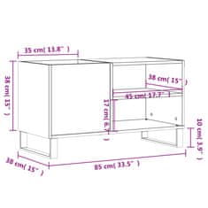 Vidaxl Omarica za gramofonske plošče beton. siva 85x38x48 cm inž. les