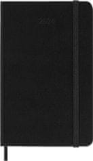 Moleskine 12 Monate Wochenkalender 2024, P/A6, 1 Wo = 2 Seiten, Horizontal, Hard Cover, Schwarz