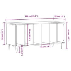 Vidaxl Omarica za gramofonske plošče bela 100x38x48 cm inženirski les