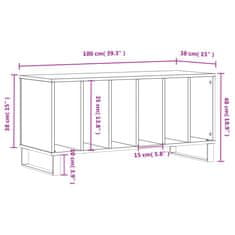 Vidaxl Omarica za gramofonske plošče siva sonoma 100x38x48 cm inž. les