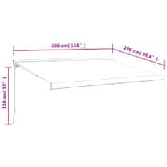 Vidaxl Zložljiva tenda oranžna in rjava 3x2,5 m blago in aluminij