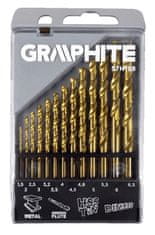 Graphite HSS-TiN svedri za kovino 1,5-6,5 mm, komplet 13 kos.