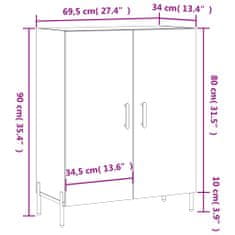 Vidaxl Komoda sonoma hrast 69,5x34x90 cm inženirski les