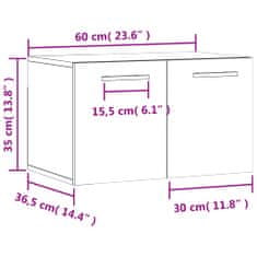 Vidaxl Stenska omarica siva sonoma 60x36,5x35 cm inženirski les