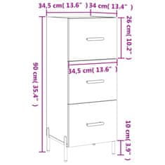 Vidaxl Komoda betonsko siva 34,5x34x90 cm inženirski les