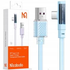 Mcdodo Kabel USB-C, kotni, zmogljiv, superhiter, Mcdodo, 100 W, 1,2 m, modri CA-3422