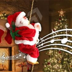 HOME & MARKER®  Plezajoči božiček na vrvi z glasbo, Božična dekoracija | SANTACLIMB