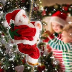 HOME & MARKER®  Plezajoči božiček na vrvi z glasbo, Božična dekoracija | SANTACLIMB