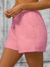 Ozonee Ženske lanene kratke hlače Poluehn pudrasto roza S