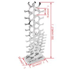 Vidaxl Stojalo za Vino Aluminijasto Srebrne Barve 27 Steklenic