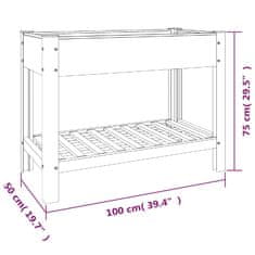 Vidaxl Visoka greda s polico siva 100x50x75 cm WPC