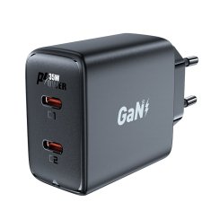 slomart hitri polnilec gan 35W pd 2x usb c acefast a49 - črn