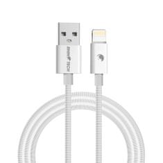 RhinoTech kabel z najlonsko pletenico USB-A na Lightning 27W 1M, bela (RTACC383)