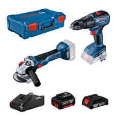 BOSCH Professional Akumulatorski kotni brusilnik GWS 18V-10 + akumulatorski kombinirani vijačnik GSB 18V-50 + 1x baterija 2,0 Ah + 1x baterija 5,0 Ah + XL-BOXX (0615990M9K)